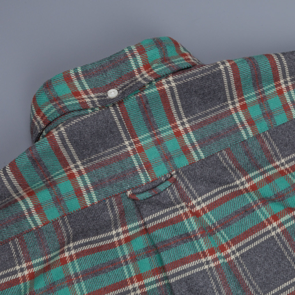 Gitman Vintage Button Down Shirt Grey Mint Flannel Plaid
