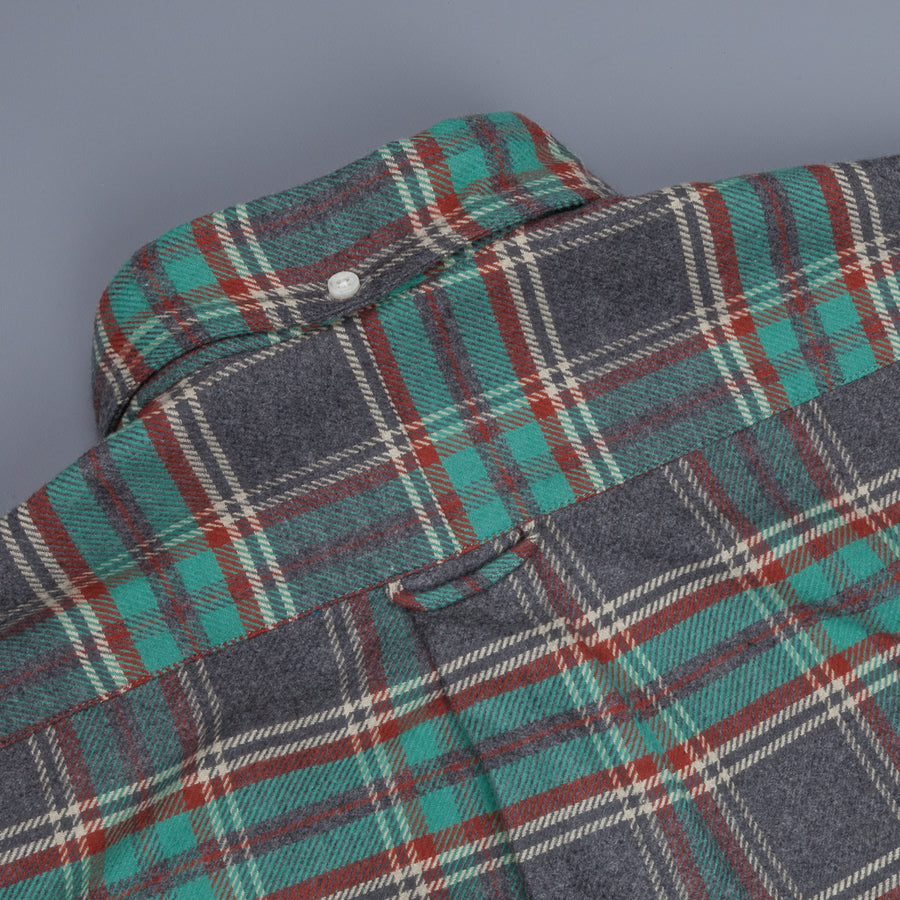 Gitman Vintage Button Down Shirt Grey Mint Flannel Plaid