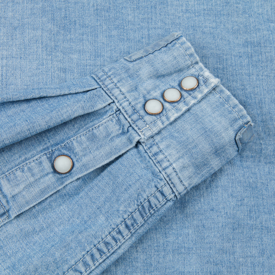 Remi Relief Chambray Western Shirt Used Blue