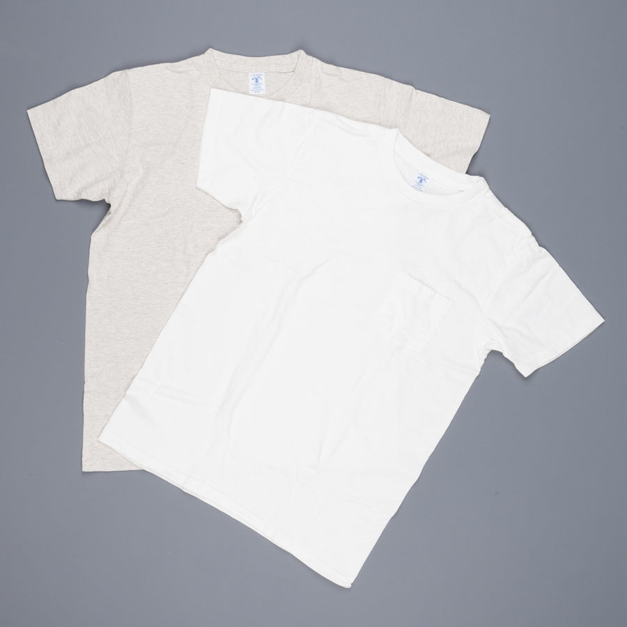 Velva Sheen 2 pack pocket tee 1white 1 oatmeal
