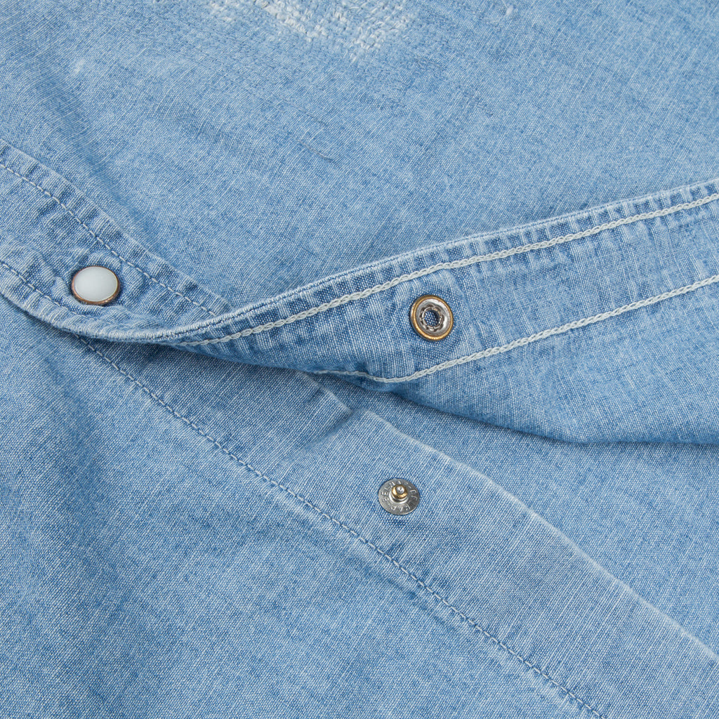 Remi Relief Chambray Western Shirt Used Blue