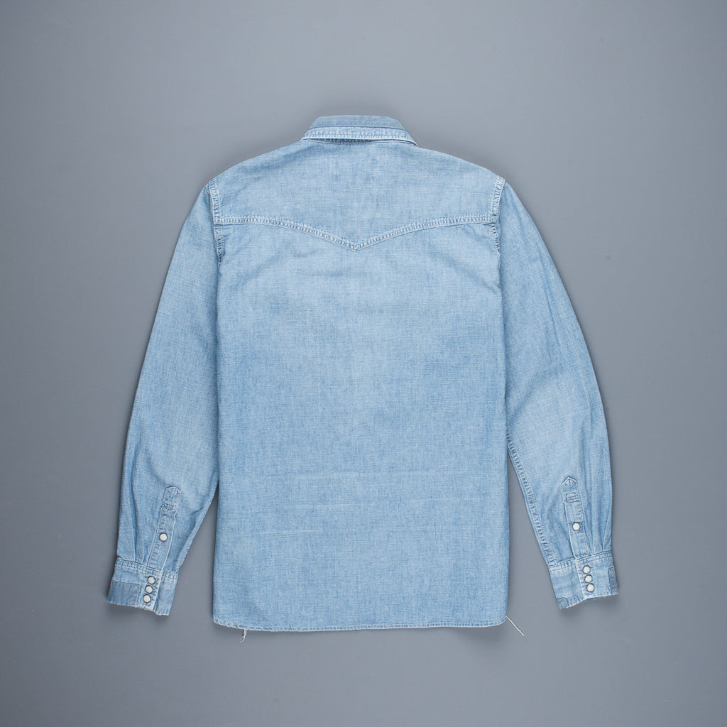 Remi Relief Chambray Western Shirt Used Blue