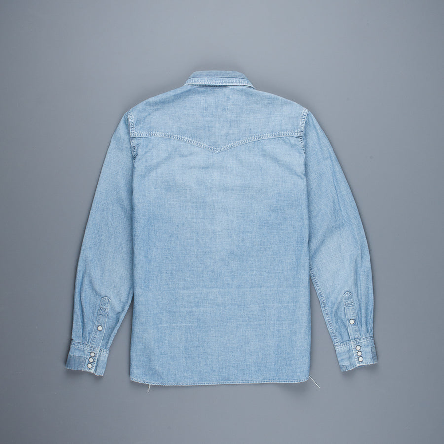 Remi Relief Chambray Western Shirt Used Blue