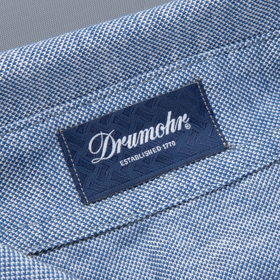 Drumohr Jersey Piquet Shirt Denim Blue