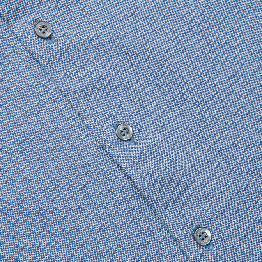 Drumohr Jersey Piquet Shirt Denim Blue