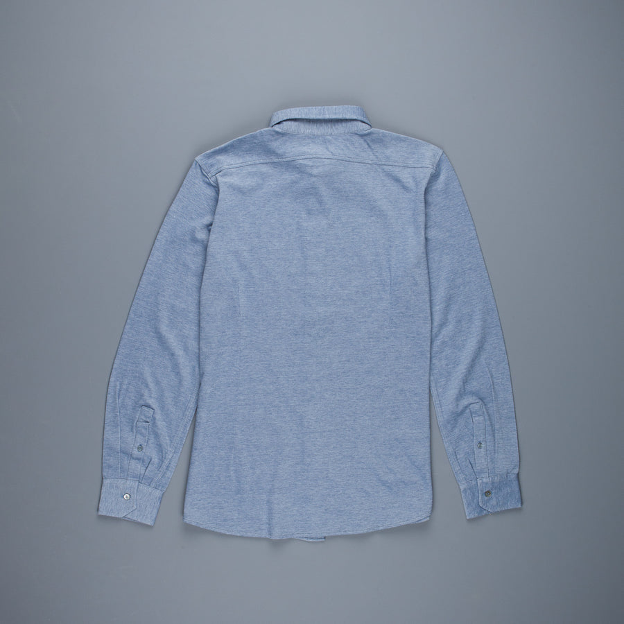 Drumohr Jersey Piquet Shirt Denim Blue