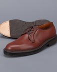 Alden plain toe blucher in brown grained leather on crepe sole