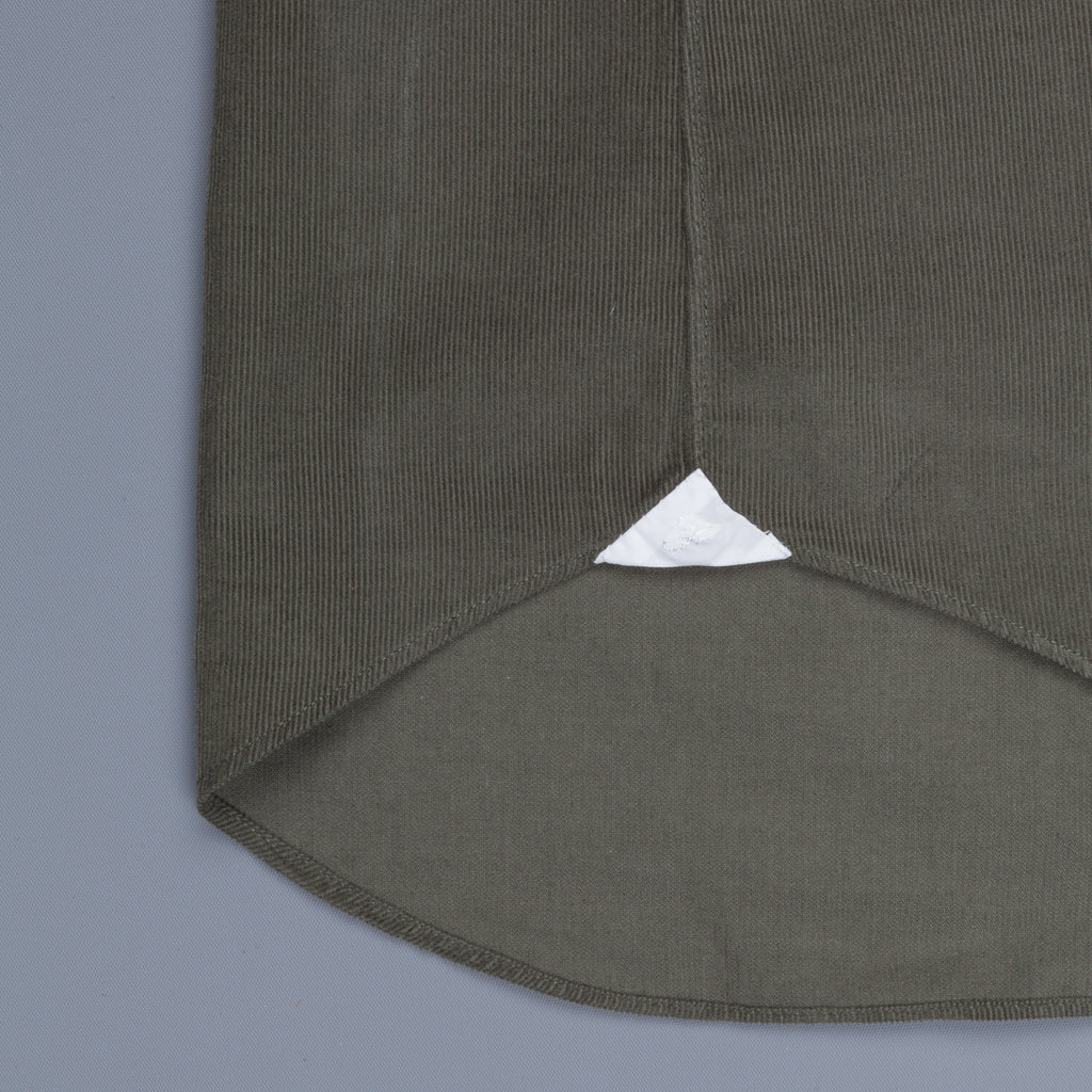 Finamore Gaeta shirt collo Lucio extrafine rib dark olive