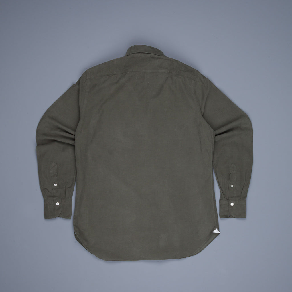 Finamore Gaeta shirt collo Lucio extrafine rib dark olive