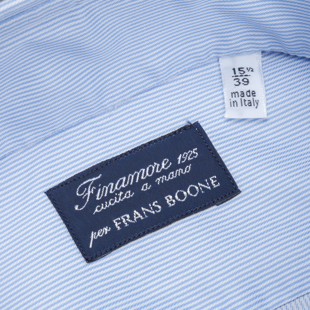 Finamore Milano shirt collo Eduardo jaquard stripe blue
