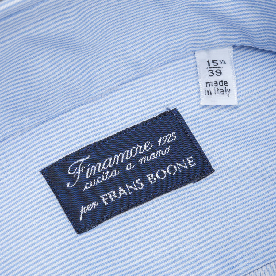 Finamore Milano shirt collo Eduardo jaquard stripe blue