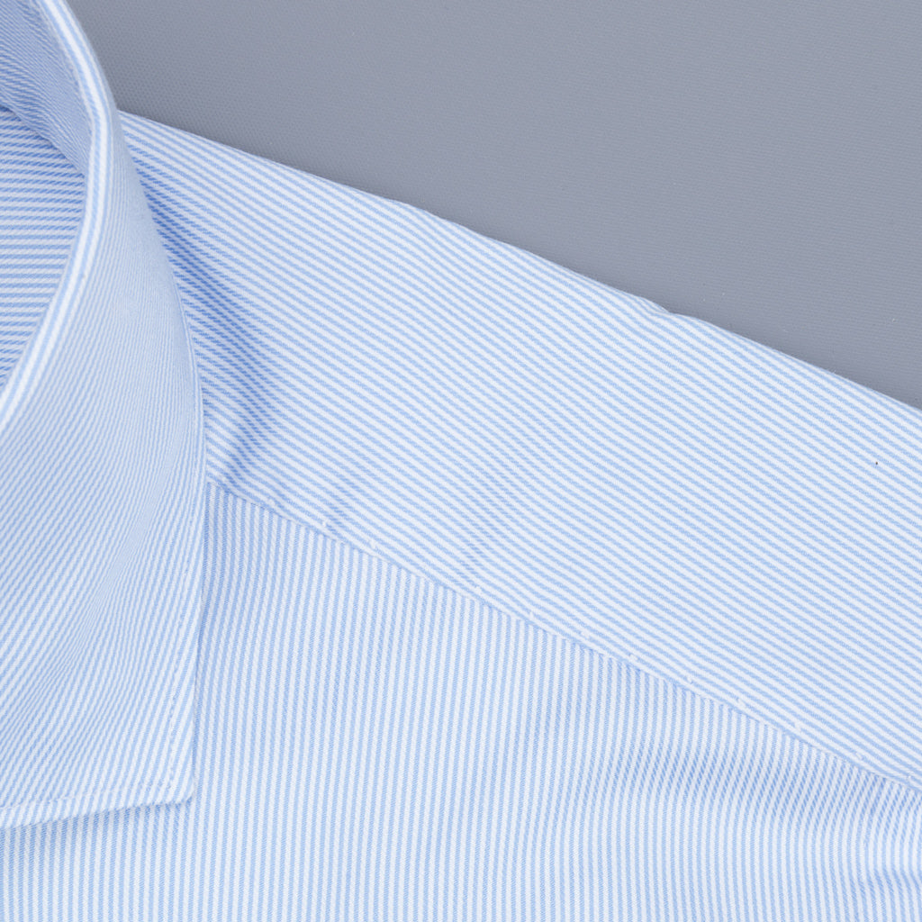 Finamore Milano shirt collo Eduardo jaquard stripe blue
