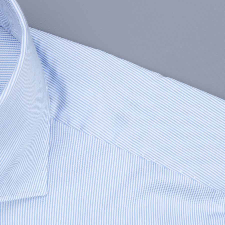 Finamore Milano shirt collo Eduardo jaquard stripe blue