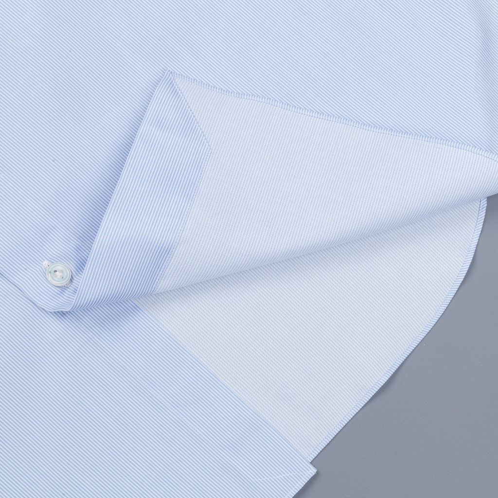 Finamore Milano shirt collo Eduardo jaquard stripe blue