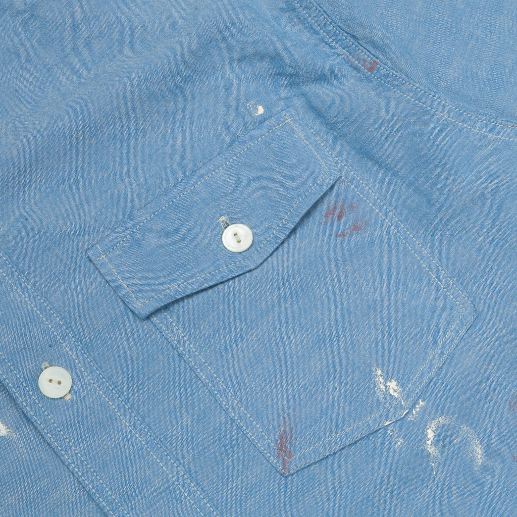 RRL Painted Chambray Workshirt Reactive Blue