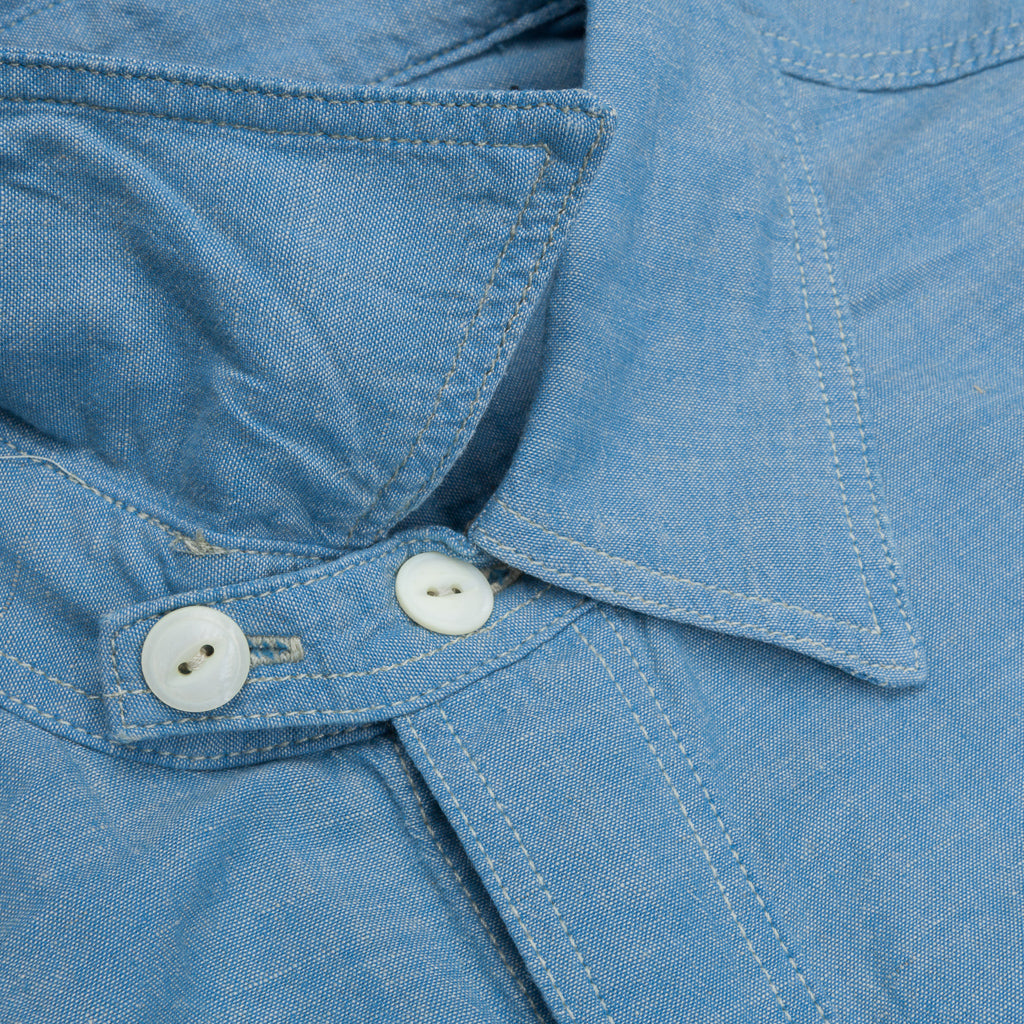 RRL Painted Chambray Workshirt Reactive Blue