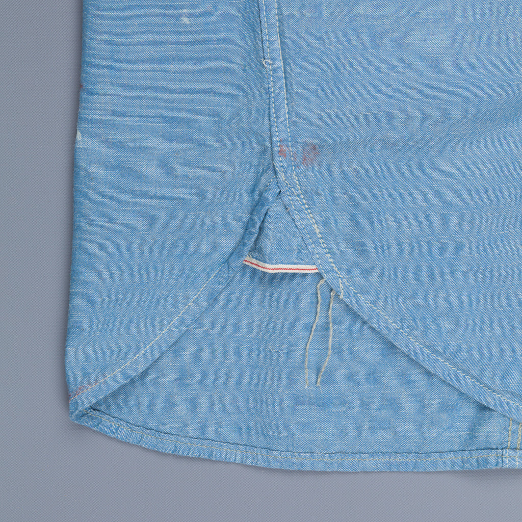RRL Painted Chambray Workshirt Reactive Blue