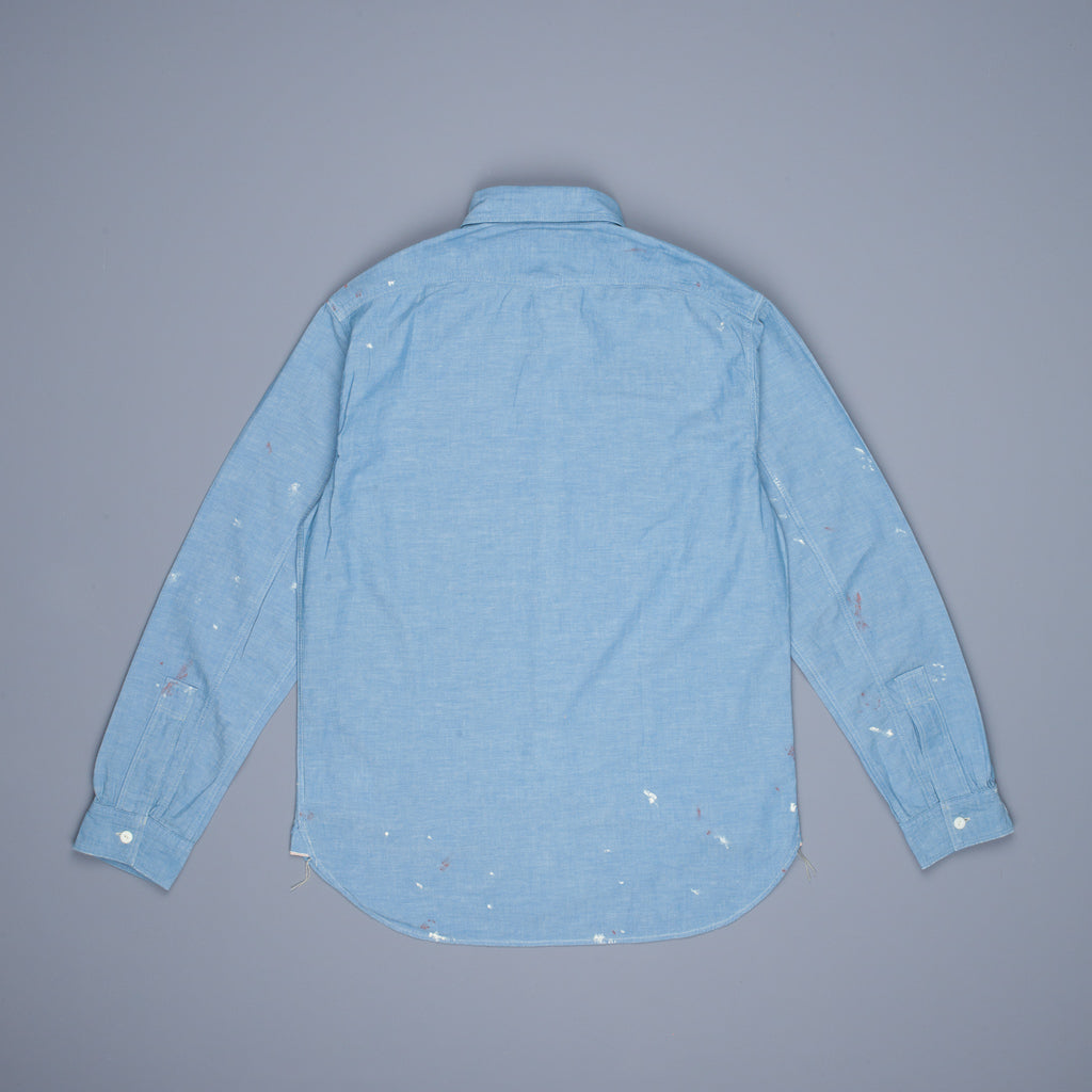 RRL Painted Chambray Workshirt Reactive Blue