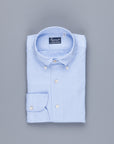 Finamore Gaeta Shirt Lucio Collar washed oxford Midblue