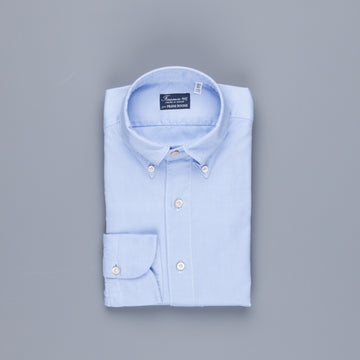 Finamore Gaeta Shirt Lucio Collar washed oxford Midblue