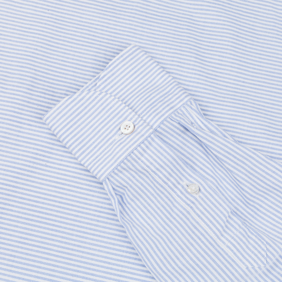Finamore Gaeta Shirt Lucio Collar brushed oxford light blue stripe