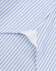 Finamore Gaeta Shirt Lucio Collar brushed oxford light blue stripe