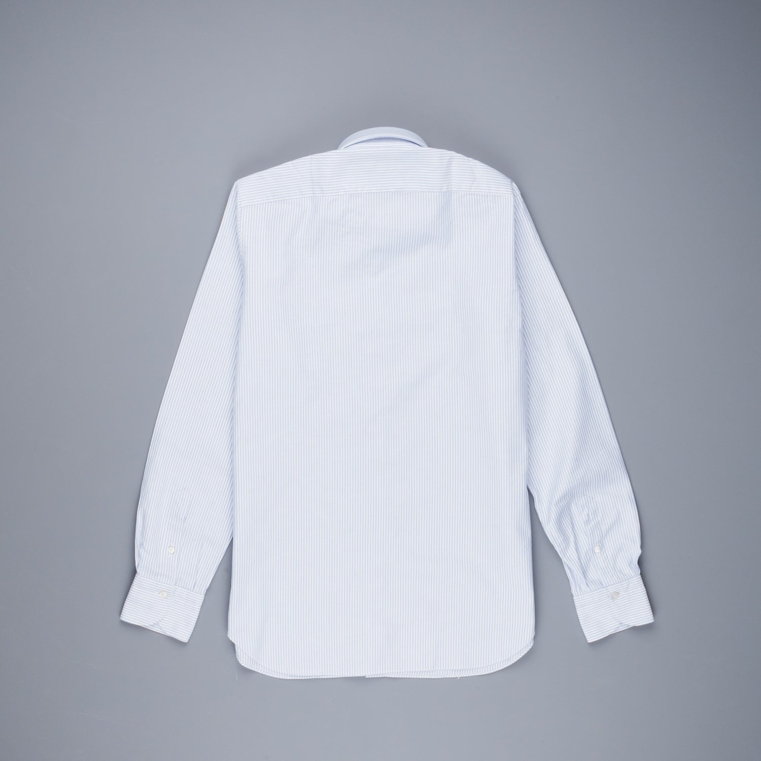 Finamore Gaeta Shirt Lucio Collar brushed oxford light blue stripe