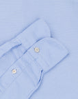 Finamore Gaeta Shirt Lucio Collar washed oxford Midblue