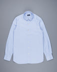 Finamore Gaeta Shirt Lucio Collar washed oxford Midblue