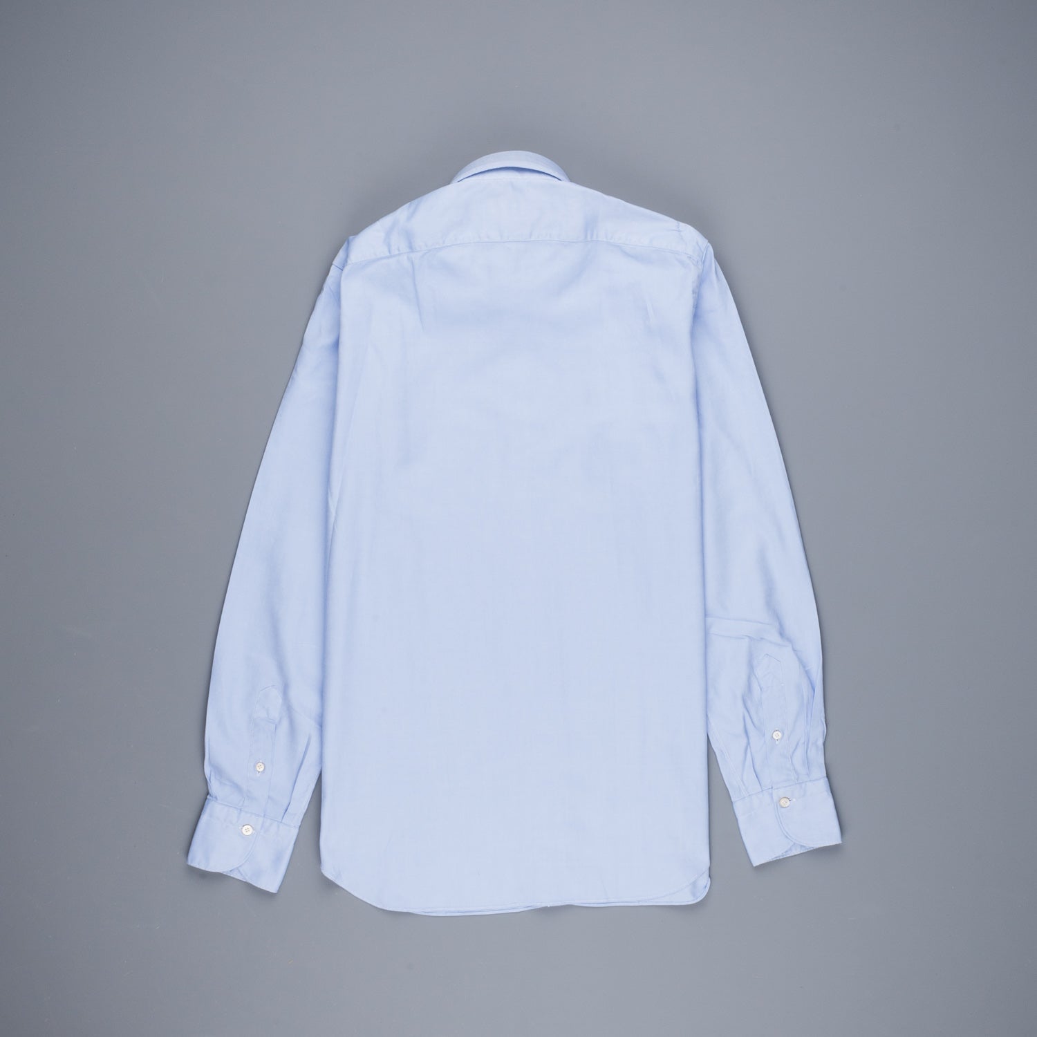 Finamore Gaeta Shirt Lucio Collar washed oxford Midblue