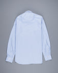 Finamore Gaeta Shirt Lucio Collar washed oxford Midblue