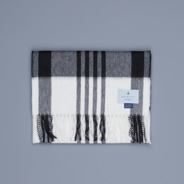 Alex Begg Jura Lambswool Scarf Ingles White & Grey