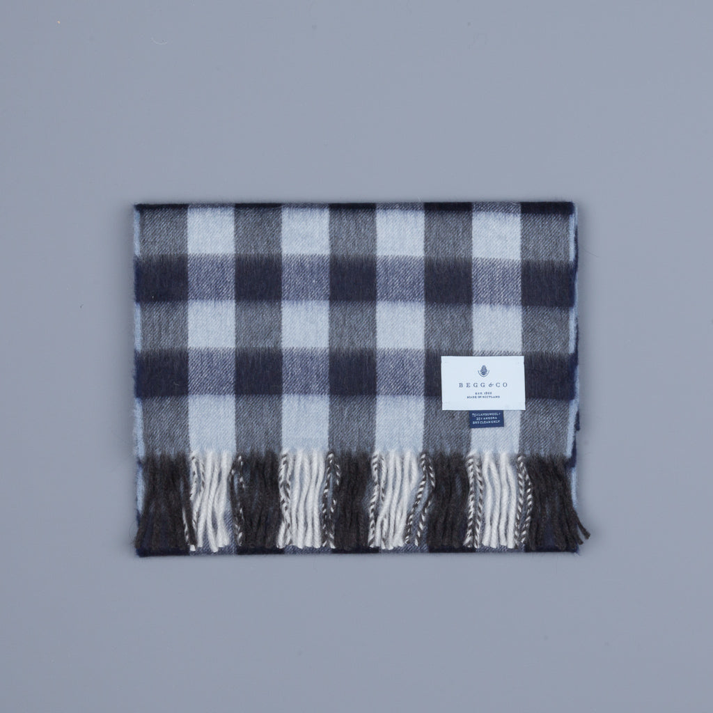 Alex Begg Jura Lambswool Scarf Hillman Navy