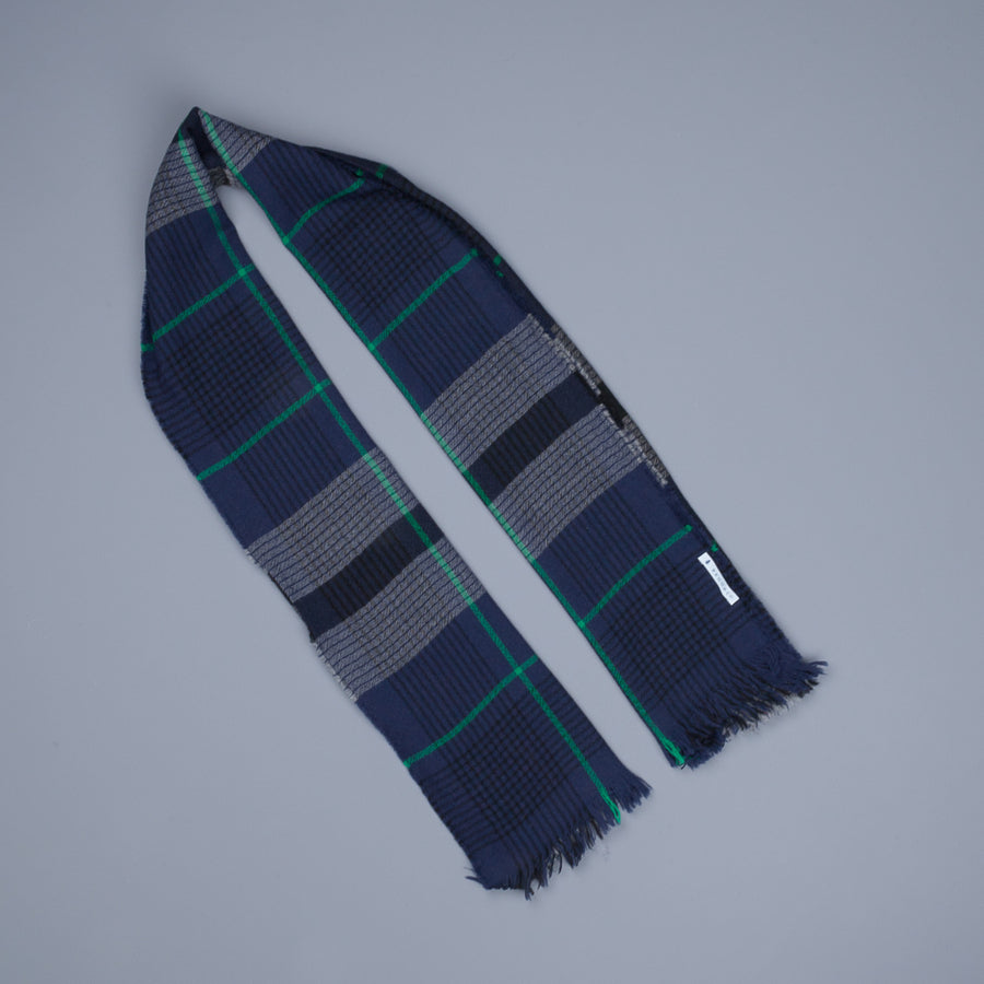Alex Begg Kishorn Washed Cashmere Shadow Check Blue