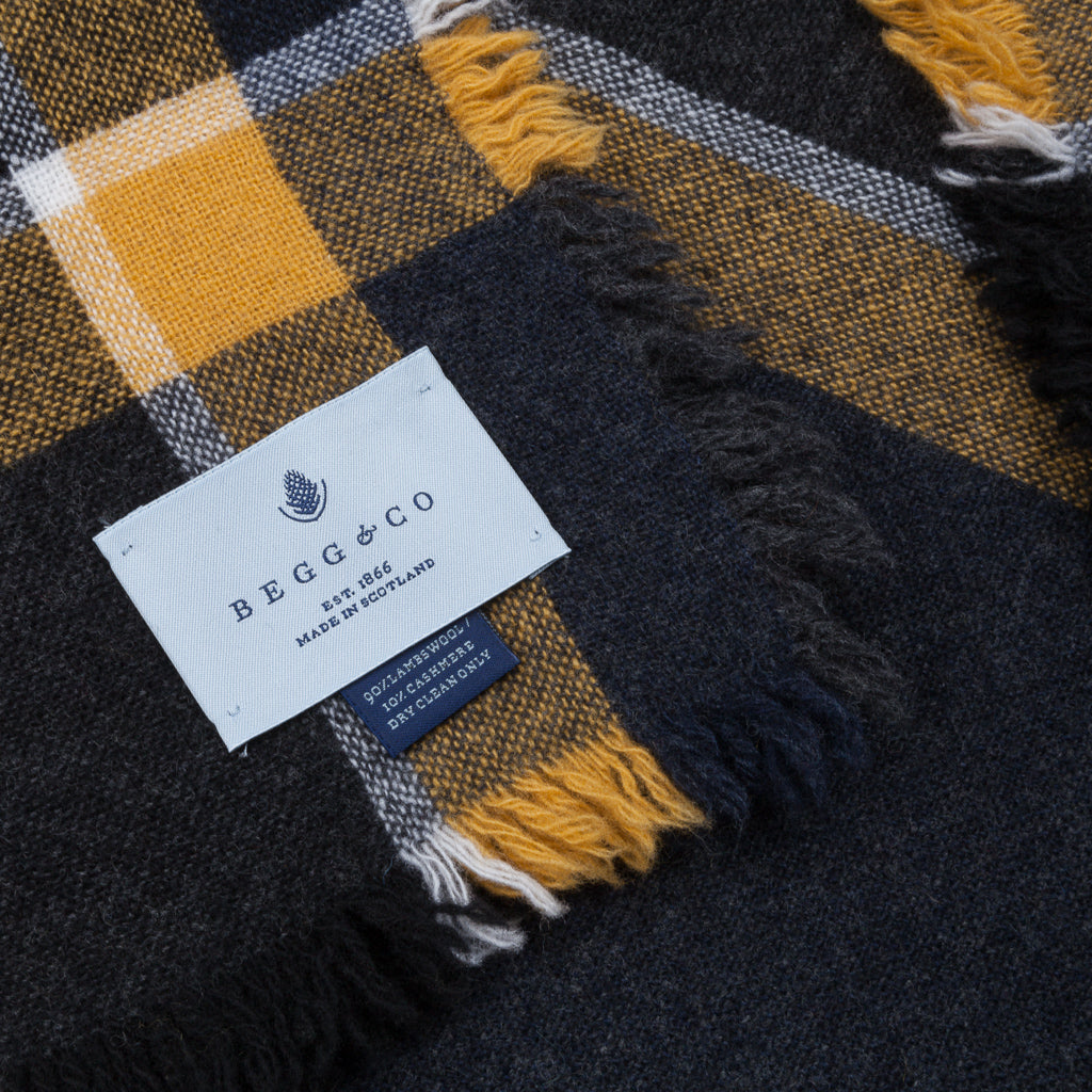Alex Begg Washed Beaufort Lambswool Scarf Brooklyner Navy – Frans