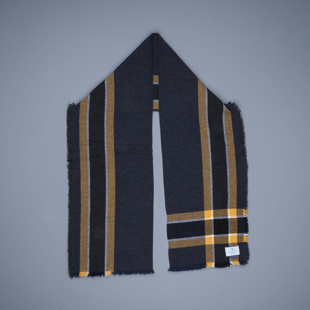Alex Begg Washed Beaufort Lambswool Scarf Brooklyner Navy