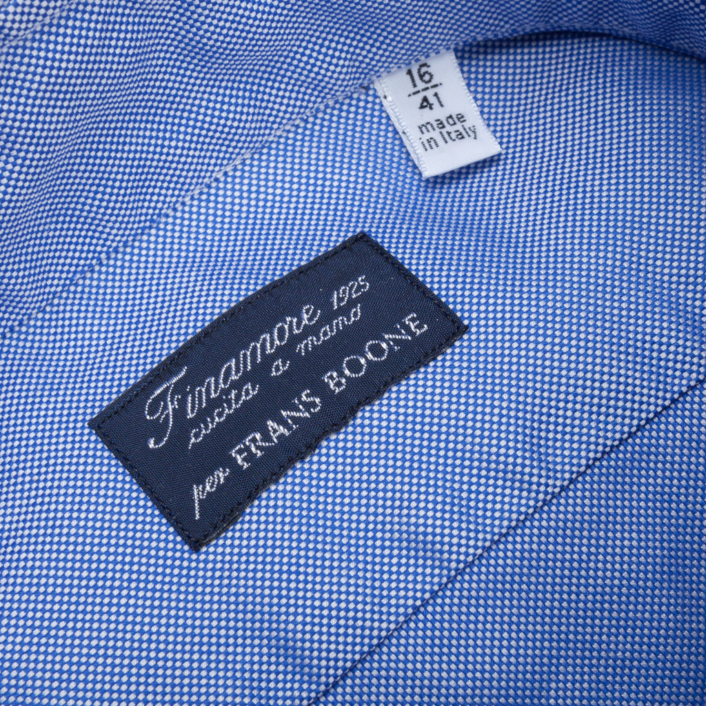 Finamore Gaeta shirt Collo Lucio washed oxford dark blue