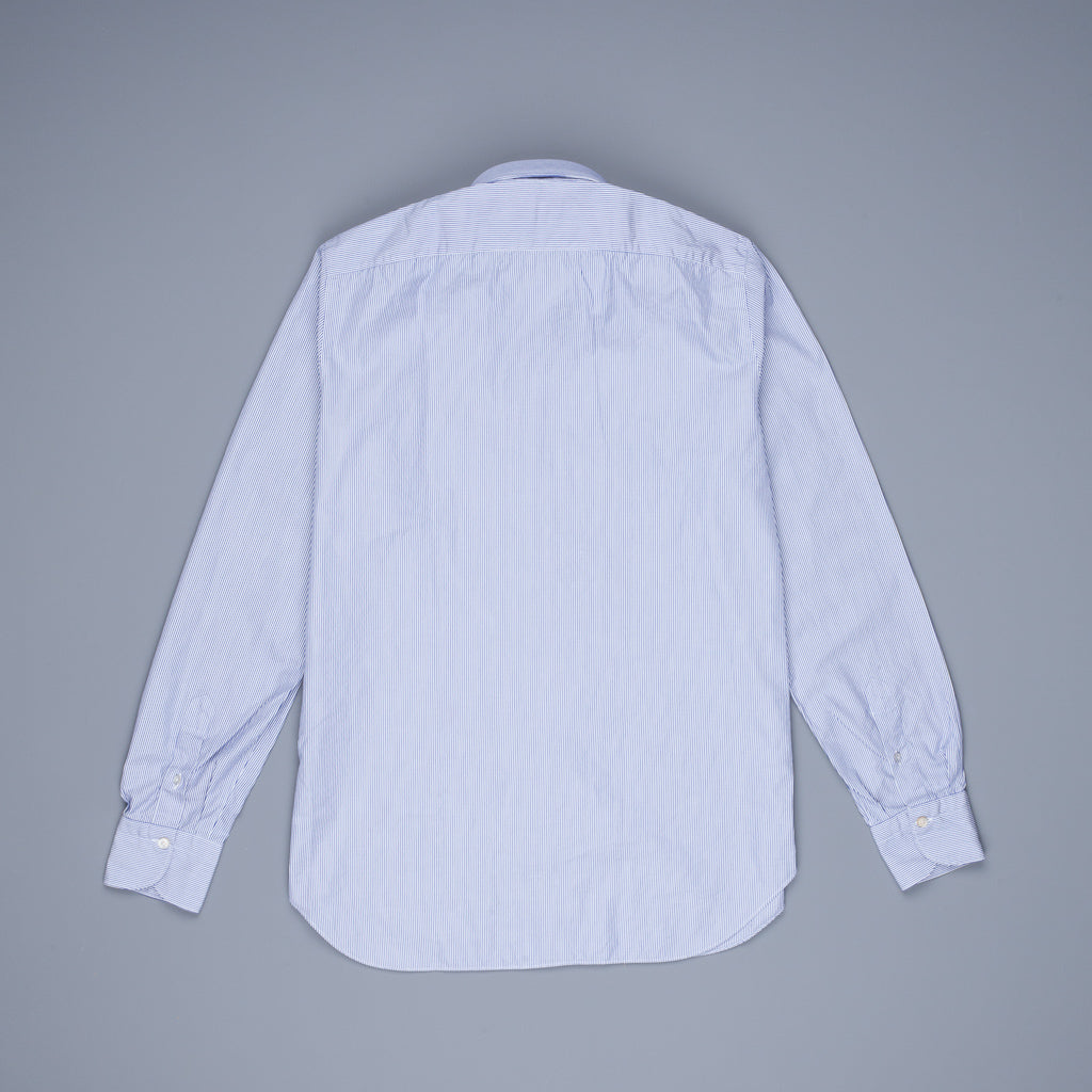 Finamore Gaeta shirt Lucio Collar Navy stripe poplin