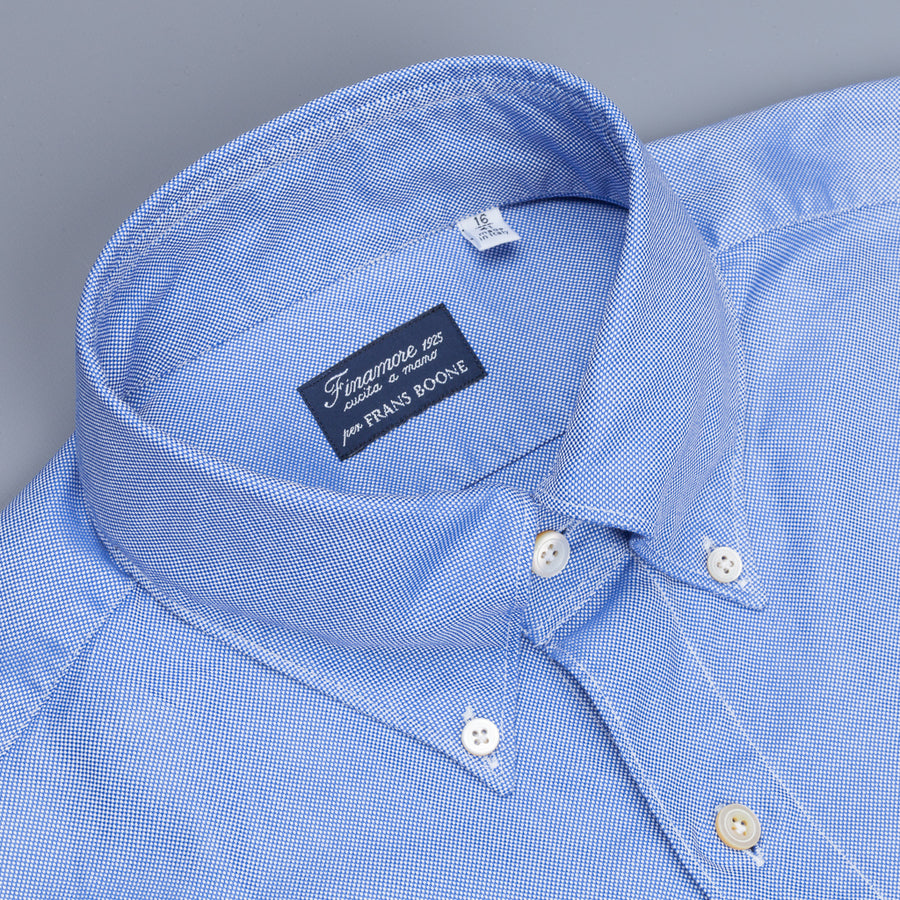 Finamore Gaeta shirt Collo Lucio washed oxford dark blue