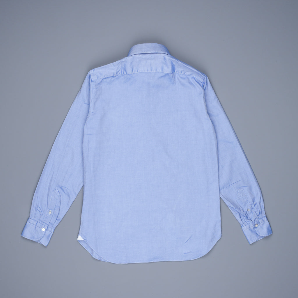 Finamore Gaeta Shirt Collo Lucio Washed Oxford Dark Blue