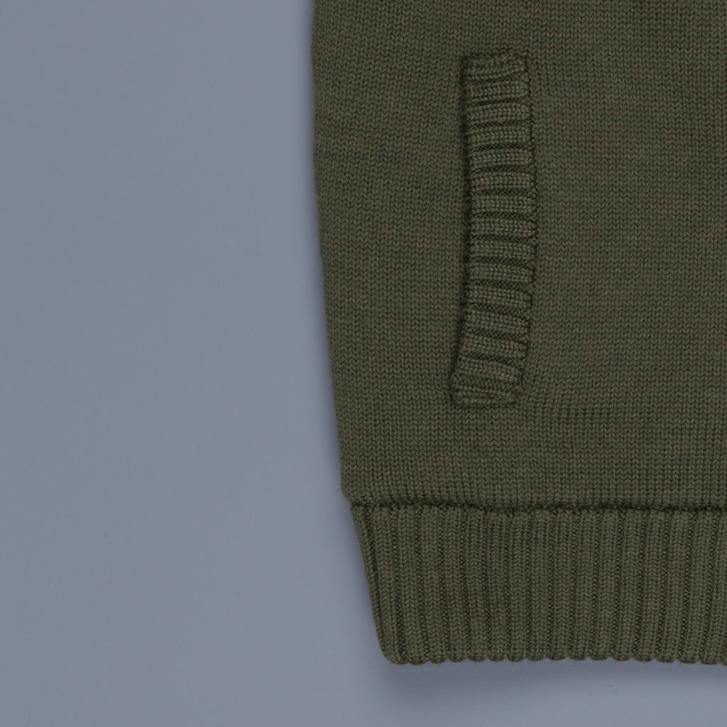Zanone Warm Chioto Mock Neck Cardigan Oliva Militare – Frans