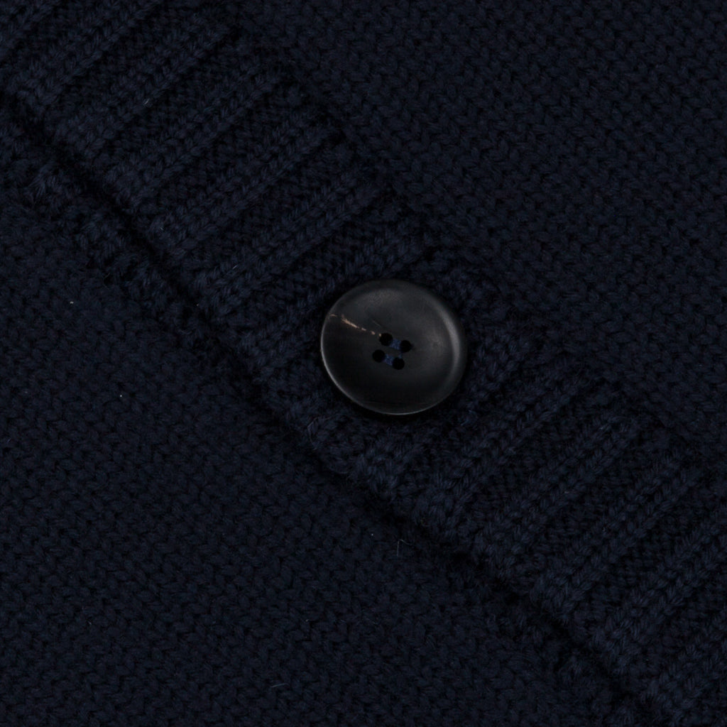 Zanone Warm Chioto Mock Neck Cardigan Blu Navy