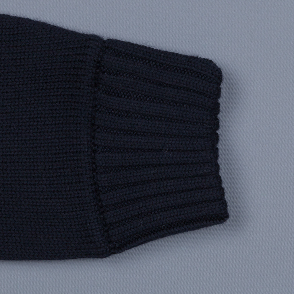 Zanone Warm Chioto Mock Neck Cardigan Blu Navy