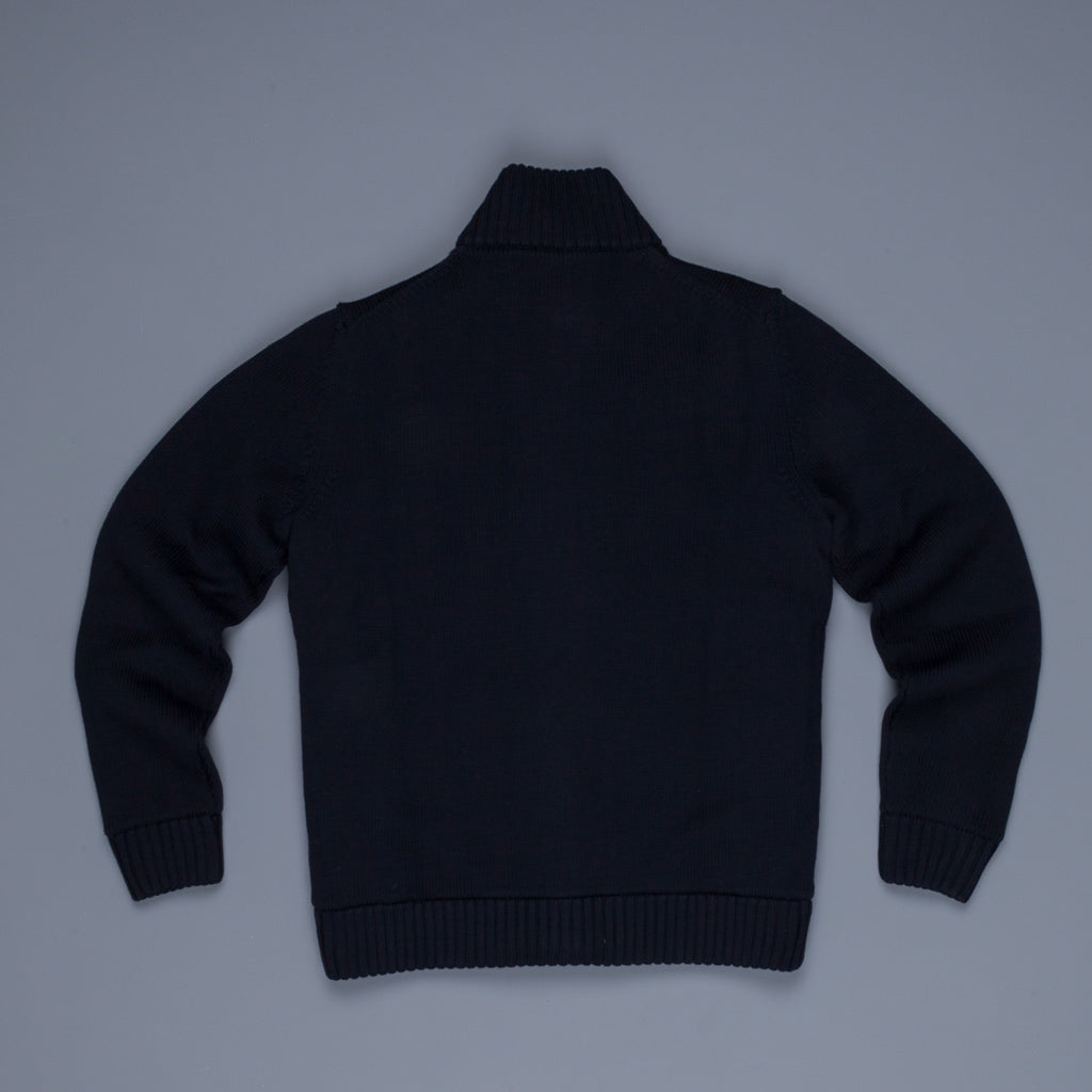 Zanone Warm Chioto Mock Neck Cardigan Blu Navy