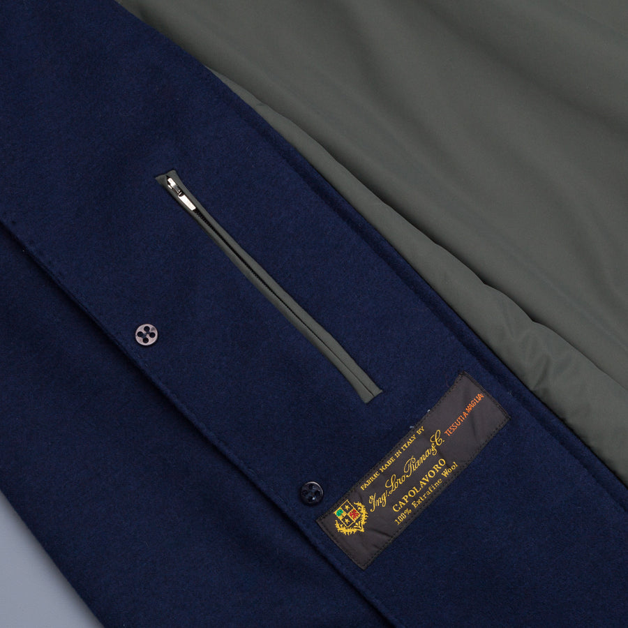 Frans Boone Travel Jacket Blu with Olive lining