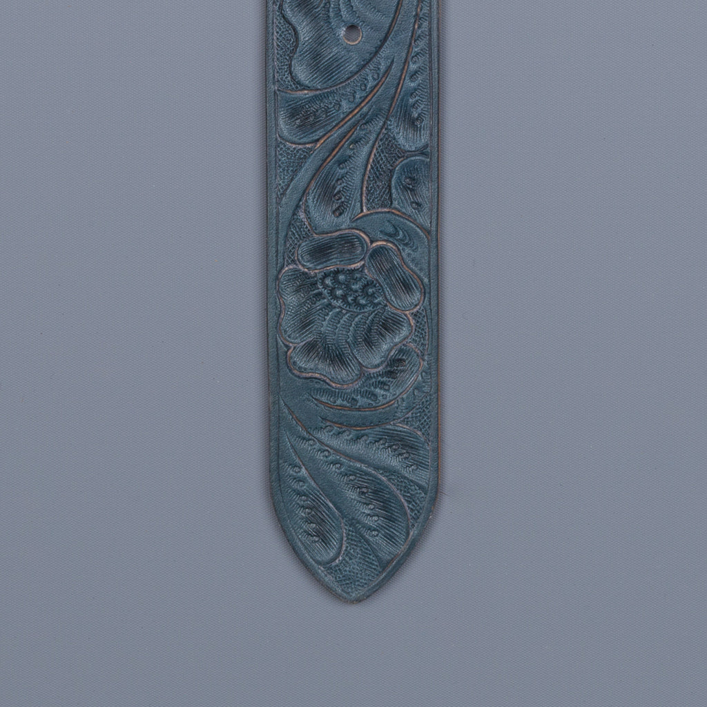 RRL Souvenir Hand-Tooled Leather Indigo Belt