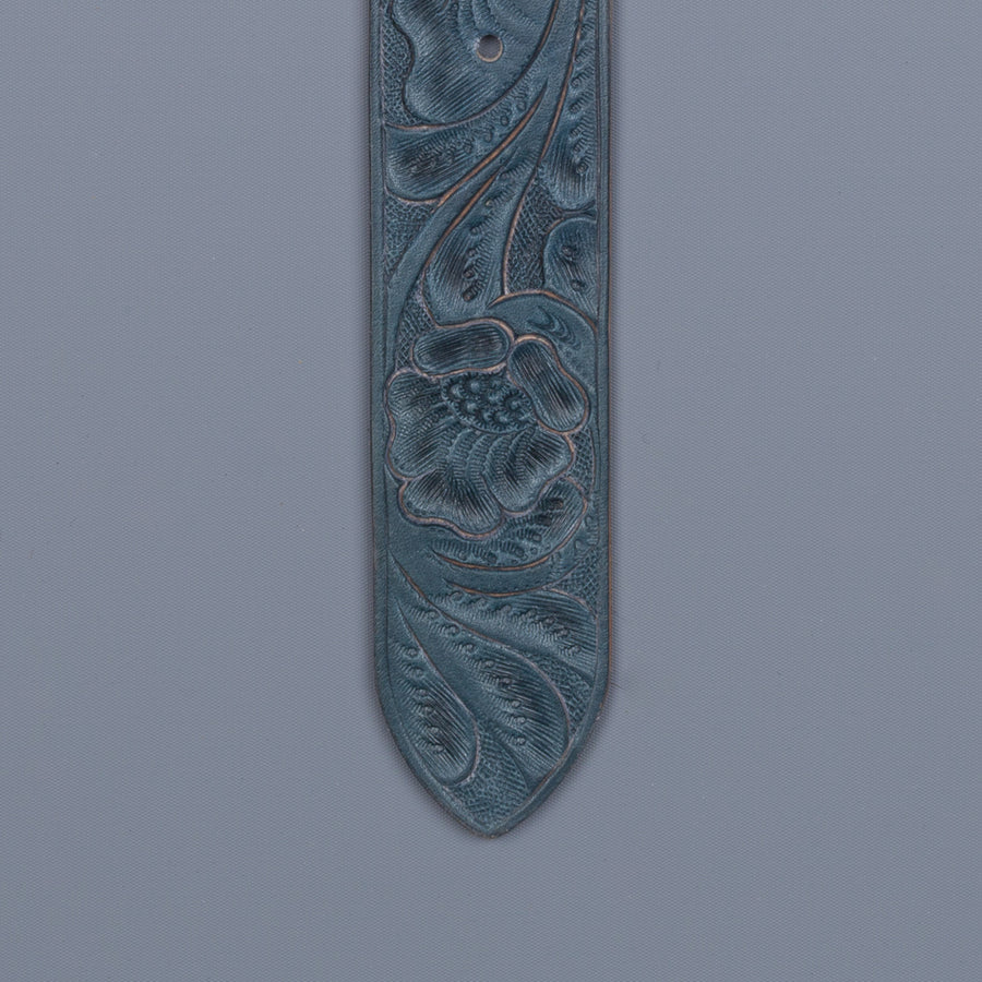 RRL Souvenir Hand-Tooled Leather Indigo Belt