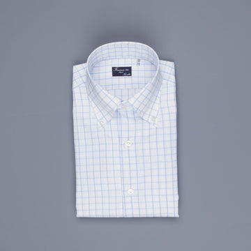 Finamore 'Traveller' Shirt Milano Fit Collar Lucio Alumo Twill Blue windowpane check