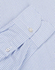 Finamore Tokyo Shirt Lucio Collar oxford Light Blue Stripe
