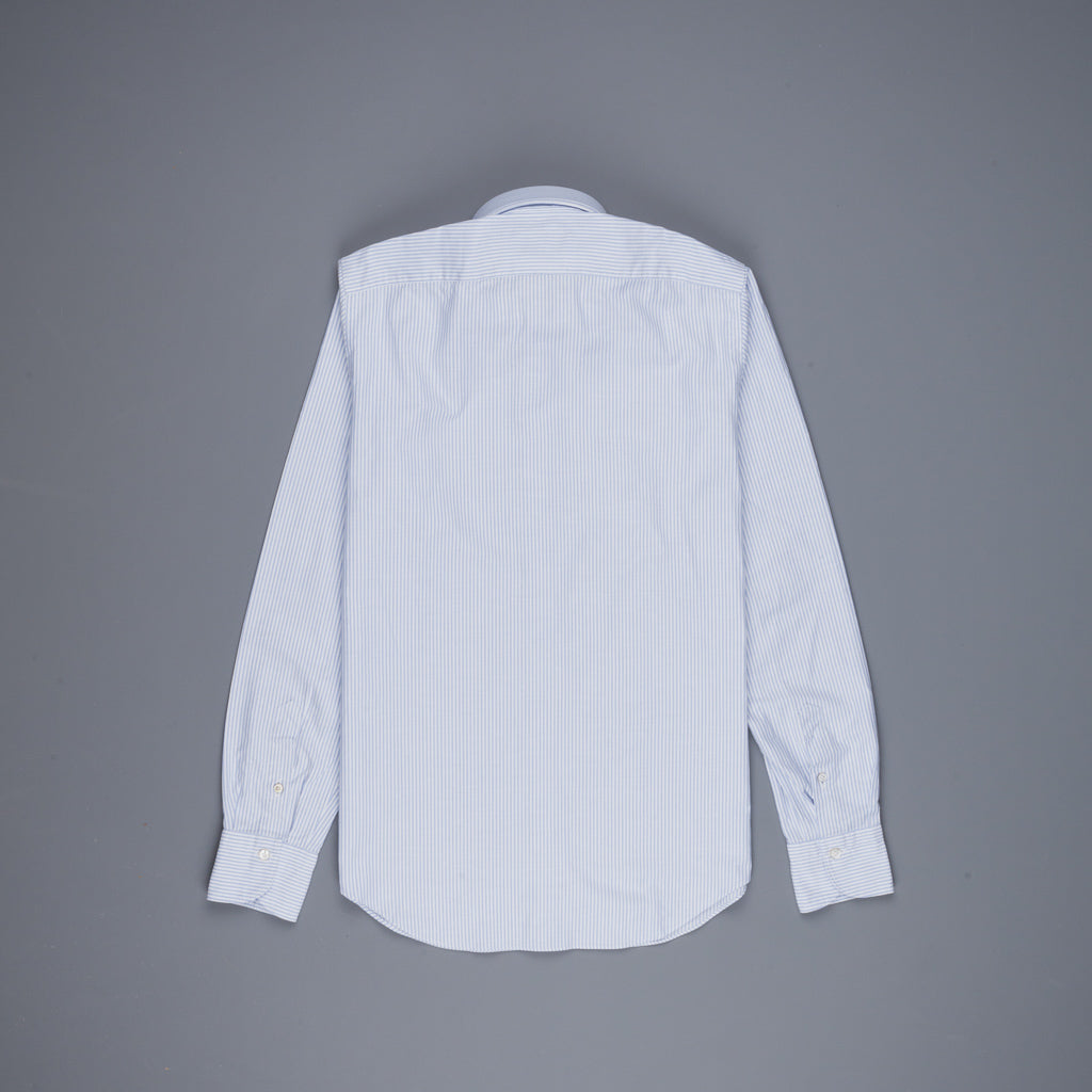 Finamore Tokyo Shirt Lucio Collar oxford Light Blue Stripe